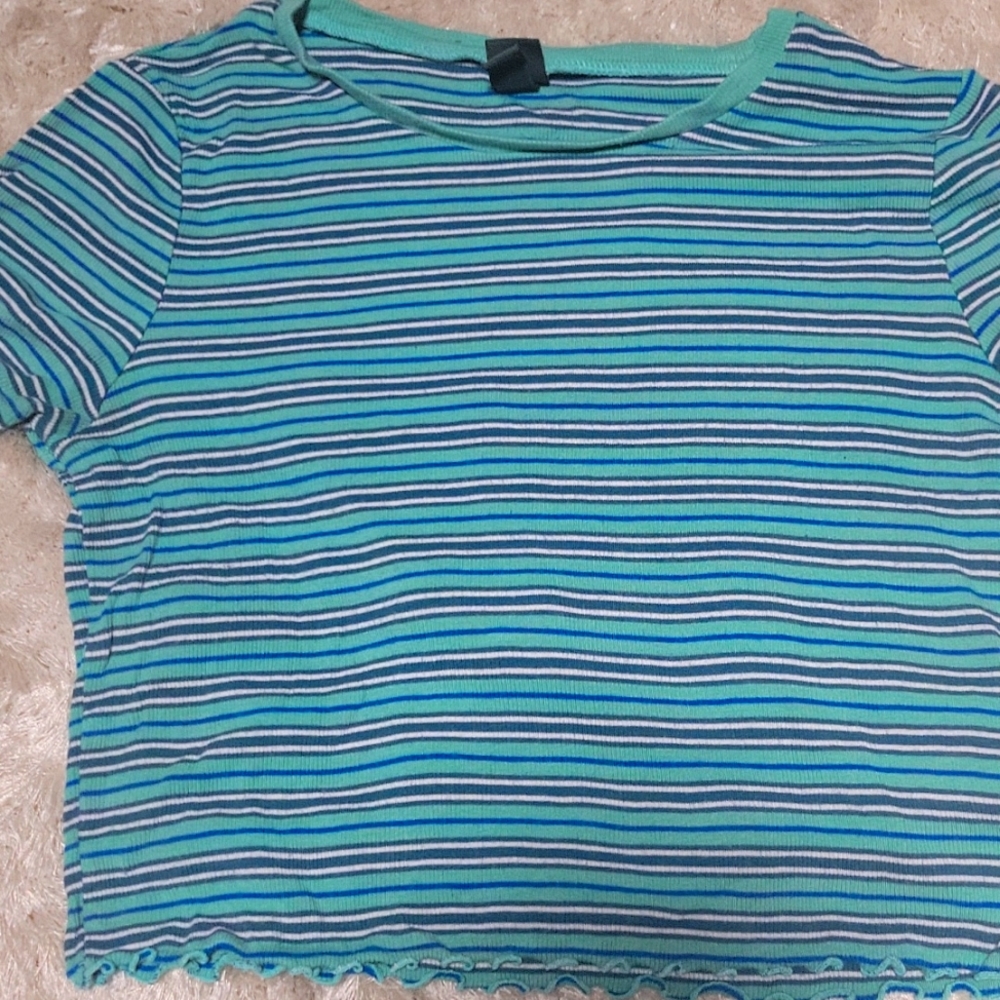Blue crop top